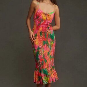 Farm Rio x Anthropologie Ruched Tie-Front Dress